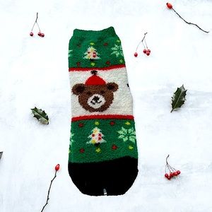 Bear Plush Comfy Warm And Toasty Fuzzy Christmas Socks One Pair NWOT
